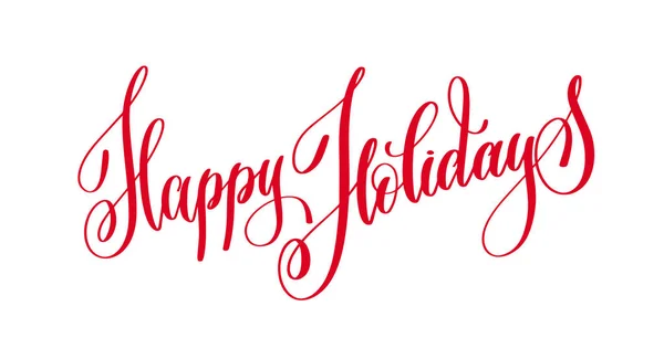 Joyeuses fêtes - lettrage à la main rouge inscription texte à l'hiver h — Image vectorielle