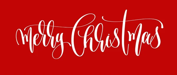 Merry christmas hand belettering inscriptie te ontwerpen winter holi — Stockvector