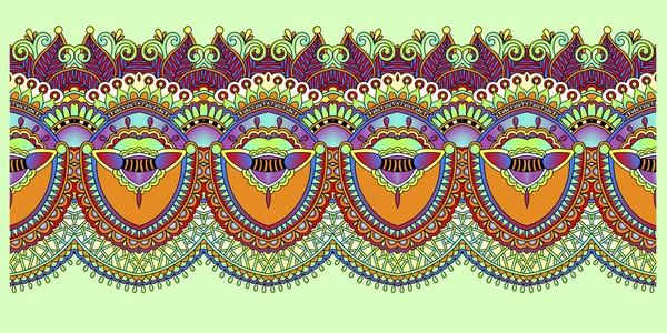 Motif à rayures ornementales, motif floral paisley au tissu — Image vectorielle