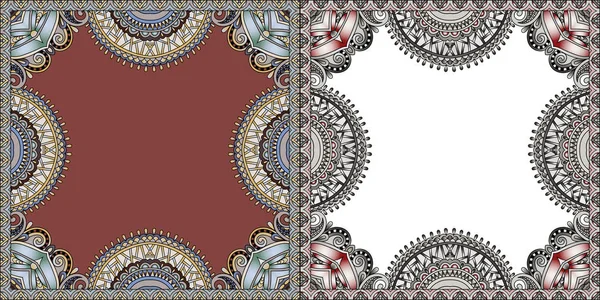 Dois design de moldura floral, padrão de flor ornamentado — Vetor de Stock