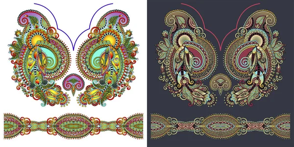 Печать для вышивки ожерелья для дизайна одежды — стоковый вектор