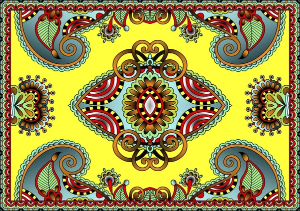布や紙に印刷する民族の伝統的なカーペットのデザイン — ストックベクタ
