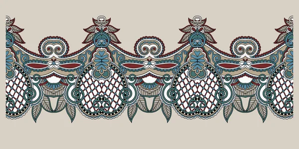 Motif à rayures décoratives, motif floral paisley — Image vectorielle
