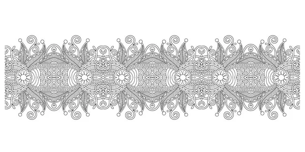 Узор декоративной полосы, цветочный дизайн пейсли — стоковый вектор