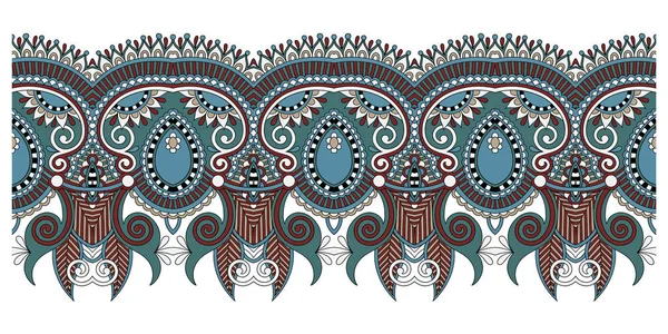 Decorative floral stripe pattern, ethnic paisley design — Stock Vector