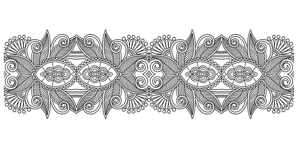 Decorative ornate design stripe pattern, ethnic floral seamless — Stock Vector
