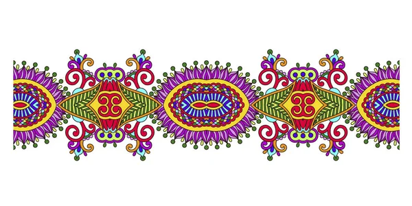 Decorativo decorativo motivo a strisce ornate, etnico floreale senza soluzione di continuità — Vettoriale Stock