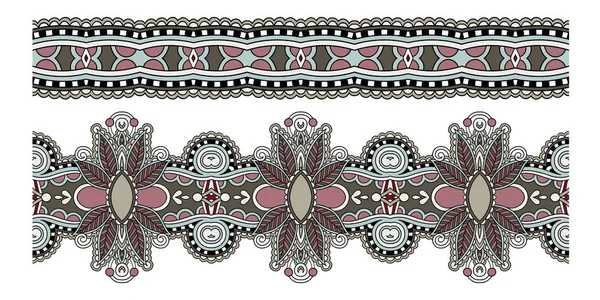 Dekoracyjne etniczne paski, indyjski paisley design — Wektor stockowy