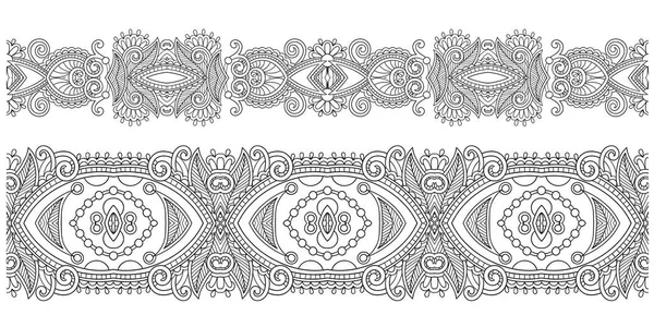 Patrón decorativo de rayas étnicas, diseño paisley indio — Vector de stock