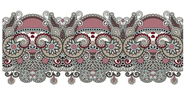 Patrón decorativo de rayas étnicas, diseño paisley indio — Vector de stock