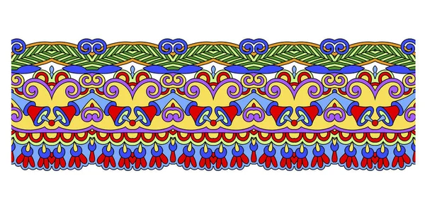 Patrón decorativo de rayas étnicas, diseño paisley indio — Archivo Imágenes Vectoriales