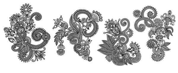 Paisley květinový vzor v etnickém stylu, indický dekorativní květinové — Stockový vektor