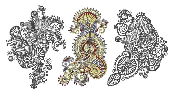 Візерунок квітки пейслі в етнічному стилі, індійський декоративний квітковий — стоковий вектор