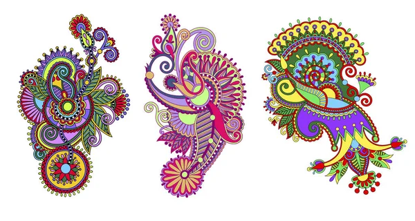 Paisley květinový vzor v etnickém stylu, indický dekorativní květinové — Stockový vektor