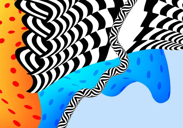 Abstracte achtergrond sjabloon met elementen van de op-art — Stockvector