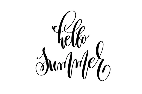 Hello summer - positive quote, hand lettering inscription text — Stock Vector