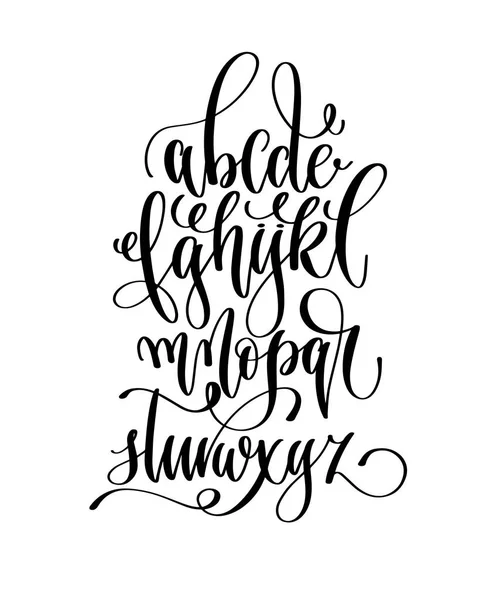 Lettrage à la main alphabet design, encre noire affiche dessin à la main — Image vectorielle