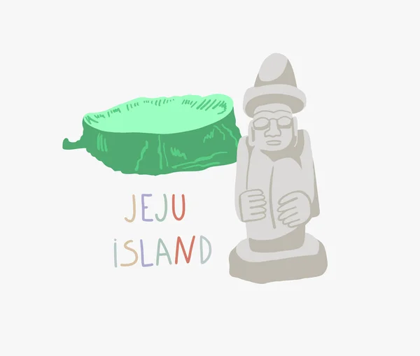 Ilustração da ilha de jeju na Coreia — Vetor de Stock