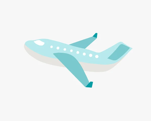 Doodle flat vector illustration of airplane — Stock Vector