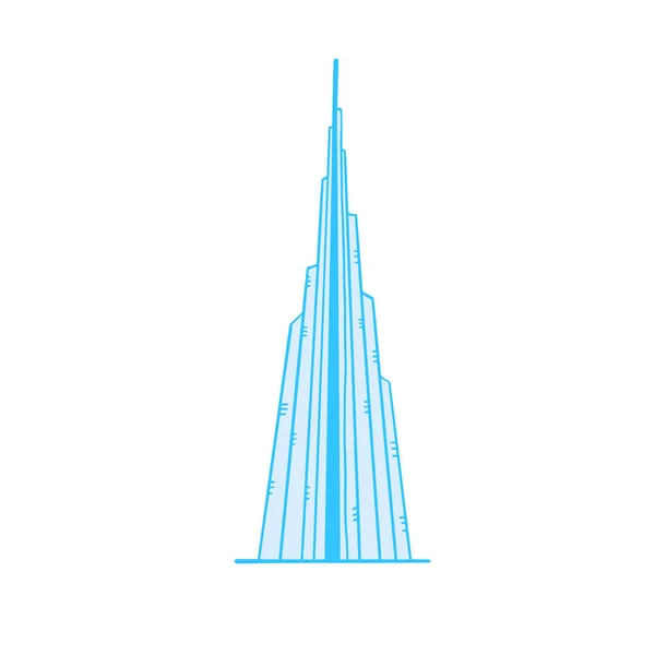 Mega tall skyscraper, iconic freehand image — Stock vektor