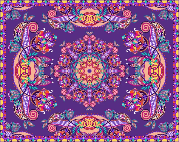 Ornamento de alfombra original, diseño indio de alfombra paisley — Vector de stock