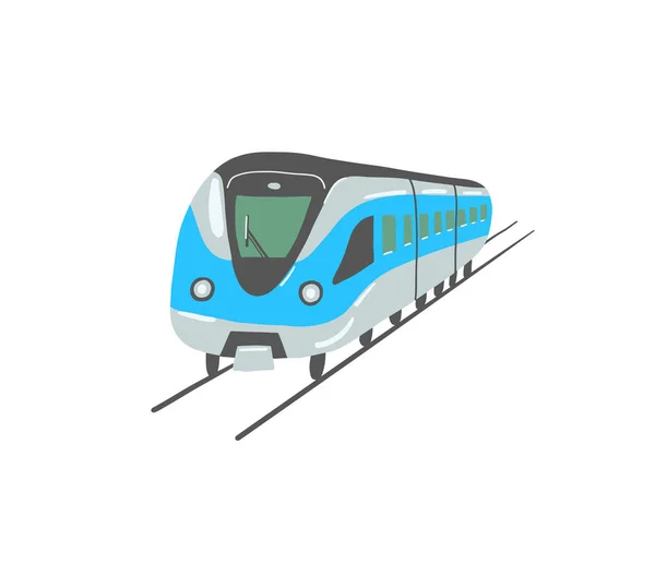 Handtekening platte stijl van metro trein in Dubai, Verenigde Arabische Emiraten — Stockvector