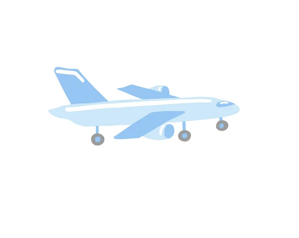 Doodle flat vector icon illustration of airplane — Stock Vector