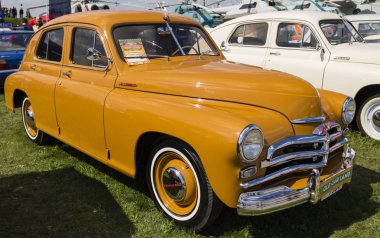 Ukrayna, Kiev Nisan-27 2018: Sergi retro otomobil fuarında.