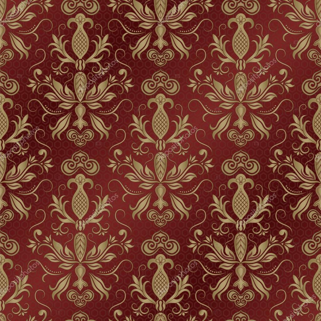 Red And Gold Victorian Wallpaper