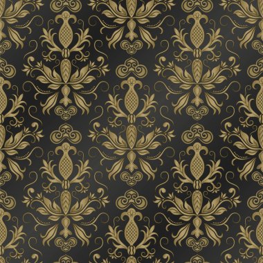 Arkaplan veya duvar kağıdı tasarımı için kusursuz damaske deseni