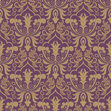 Damasko vektör desen. Sorunsuz duvar kağıdı veya arka plan 
