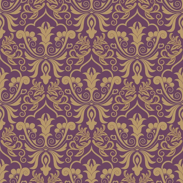 Damask vector pattern. Seamless vintage wallpaper or background — Stock Vector