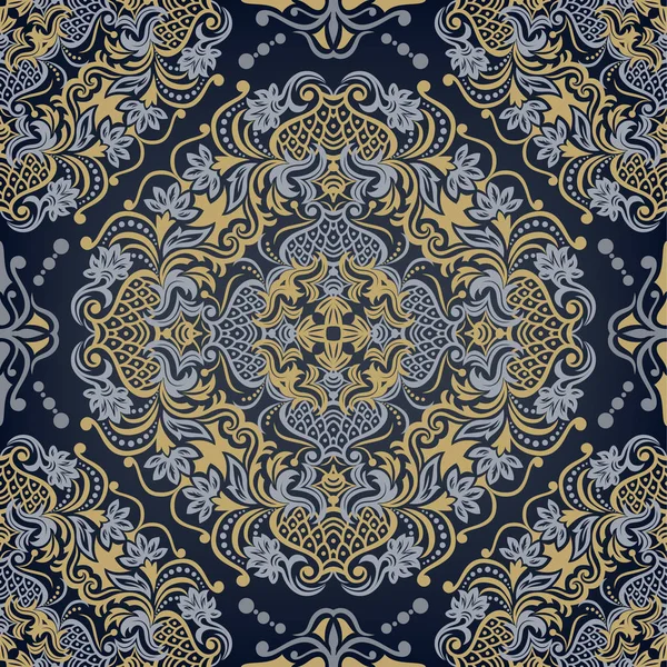 Damask vintage Seamless background μοτίβο — Διανυσματικό Αρχείο