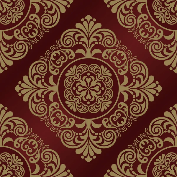 Naadloos patroon met damast ornament — Stockvector