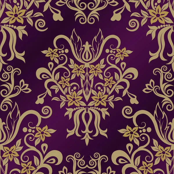 Naadloze floral damast achtergrond vector — Stockvector