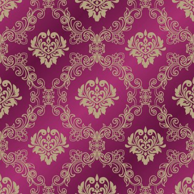 Damasko süsleme ile Seamless modeli. Damasko duvar kağıdı. Vektör 