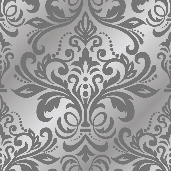 Seamless background of silver color in the style of baroque. Vec — Stock Vector