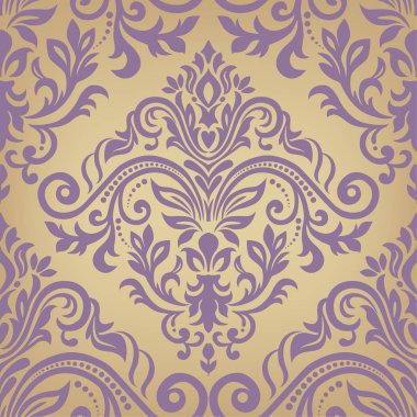 Sorunsuz damasko duvar kağıdı. Dikişsiz oryantal desen.