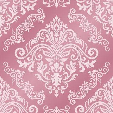 pembe sorunsuz duvar kağıdı deseni. Klasik vintage desen. Şam