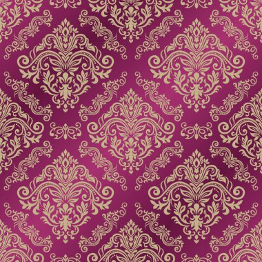 Damasko süsleme ile Seamless modeli. Vektör çizim. Clas