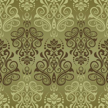 Vektör damasko Dikişsiz desen arka plan. Klasik vintage esen