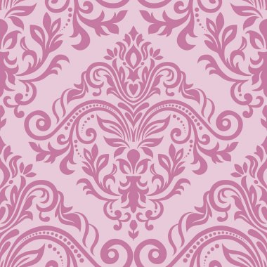 pembe sorunsuz duvar kağıdı deseni. Klasik vintage desen. Şam