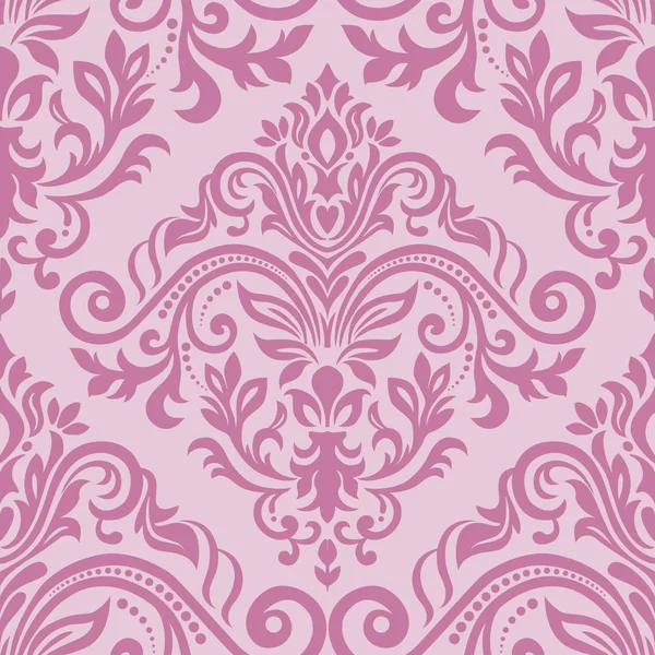 Pink seamless wallpaper pattern. Classic vintage pattern. Damask — Stock Vector