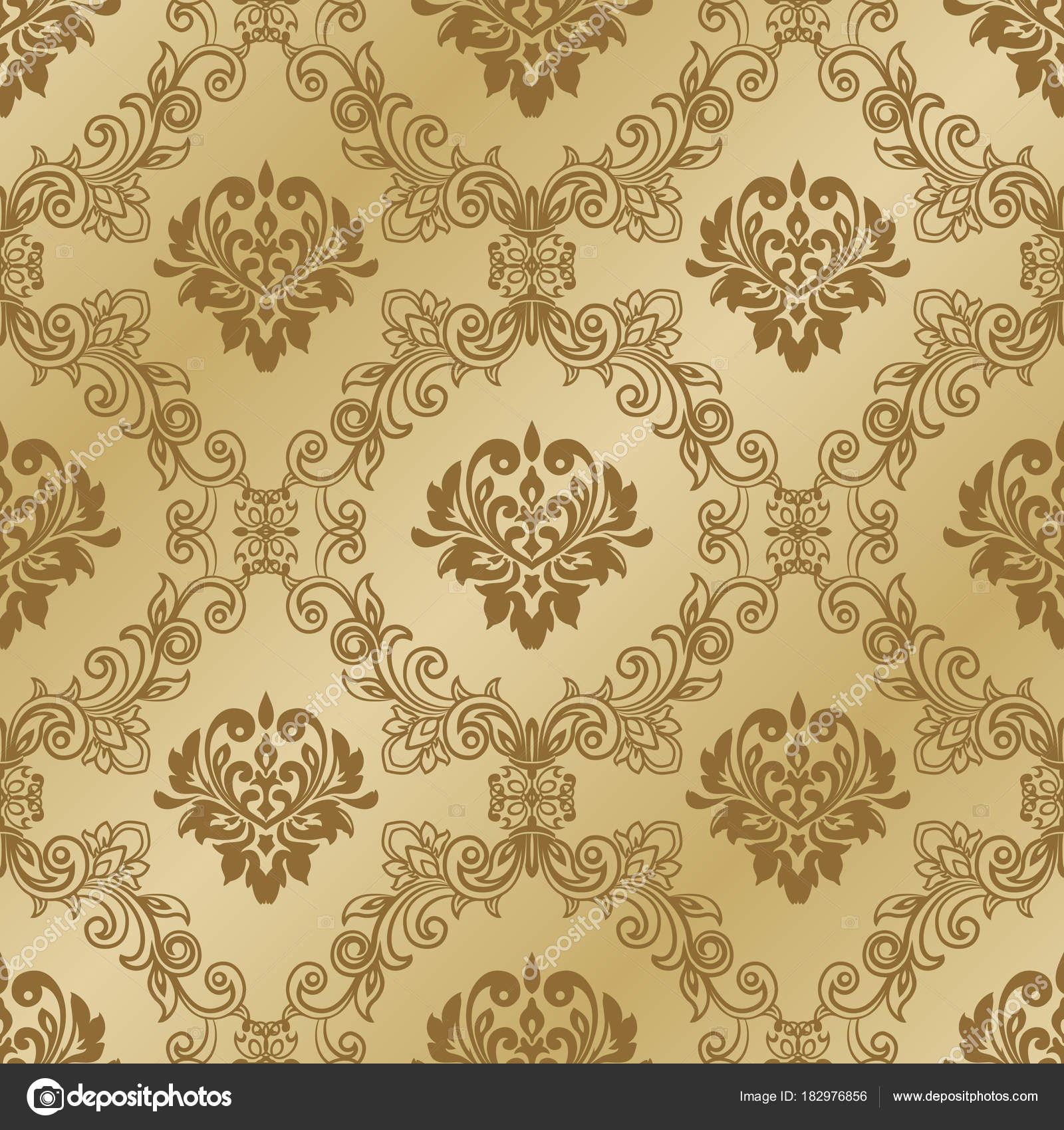 Gold seamless wallpaper pattern. Damask wallpaper Stock Vector by ...