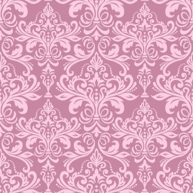 pembe sorunsuz duvar kağıdı deseni. Klasik vintage desen. Şam