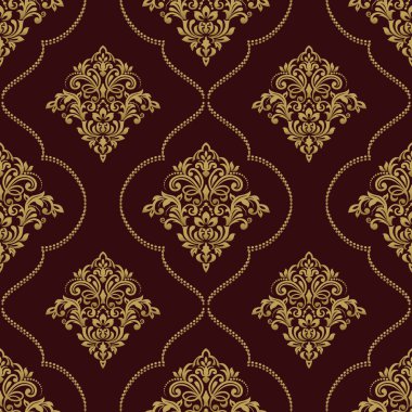 Damasko süsleme ile Seamless modeli. Vektör çizim. Clas