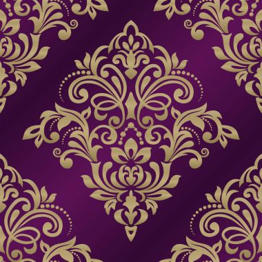 Arkaplan veya duvar kağıdı tasarımı için kusursuz damaske deseni