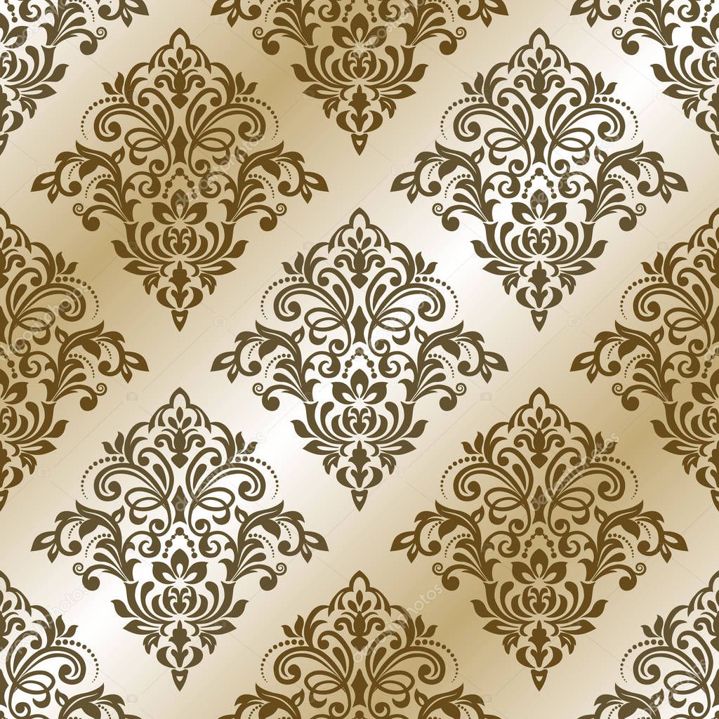 Seamless Damask Wallpaper. Seamless oriental pattern.