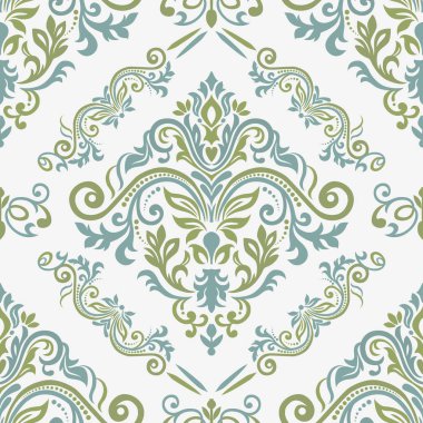 Vektör sorunsuz sınır Victoria tarzı içinde. Sorunsuz oryantal pat