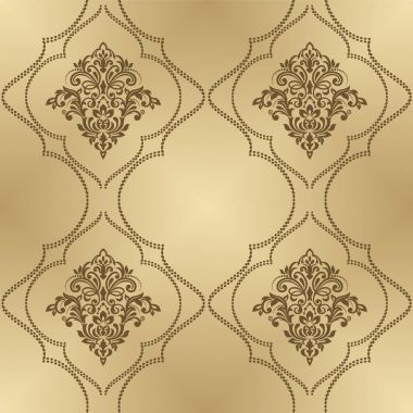 Damasko süsleme ile Seamless modeli. Vektör vintage çiçek deniz